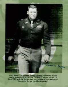Foto Thomas Gwynn REAL FIRMADA A MANO 8x10"" Certificado de Autenticidad Soldado Segunda Guerra Mundial Guerra de Corea Autógrafo - Imagen 1 de 2