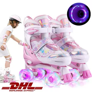 Kinder Rollschuhe Verstellbar LED Rollschuhe für Mädchen und Jungen Rollerskates - Bild 1 von 29