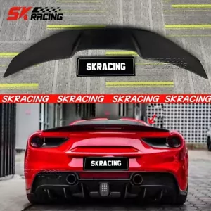 For Ferrari 488 GTB 2016-19 Real Carbon Fiber Racing Rear Trunk Lip Spoiler Wing - Picture 1 of 22