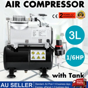 Airbrush Compressor Kit for Air Brush Spray Gun Nail Art 1/6HP W/ 3L Air Tank - Picture 1 of 12