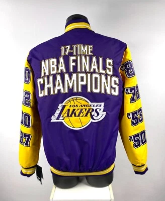 LOS ANGELES LAKERS 17 TIME WORLD CHAMPIONSHIP Snap Down Jacket LARGE - Image 1 of 4