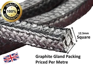 Gland packing / rope/braided 12mm Square x 1m long graphite - Picture 1 of 1