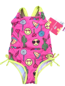 $25 PINK PLATINUM ONE PIECE GIRLS BABY BATHING SWIM SUIT SIZE 12 18 24 MONTHS - Picture 1 of 2
