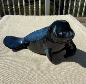 RARE Blue Mountain Pottery Manatee Marine Mammal Figurine - Picture 1 of 6