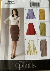Vogue Easy SEWING PATTERN V8750 Misses Side-Flare Or Pencil Skirt Sizes 12-20 - Picture 1 of 2