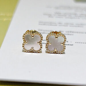 Van Cleef & Arpels Sweet Alhambra Earrings,Gold White Pearl Earrings,Urgent sale