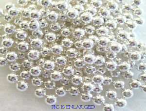 100 Round Smooth Silver Plated Beads 5MM 