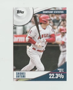 SHOHEI OHTANI 2022 TOPPS BASEBALL SIGNIFICANT STATISTICS #SS-2 BARRELS/BBE% 22.3 - Picture 1 of 2