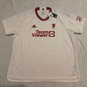 2023-24 Adidas Herren Manchester United Weiß Third Fußball Trikot 3XL XXXL Man U - Bild 1 von 13