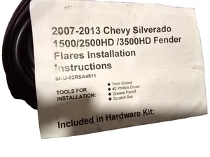 Fender Flares Hardware Only 02RSA4511-0 For 2007-2013 Chevy Silverado 1500 - Picture 1 of 3