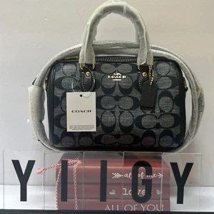 ๐ผ๐ฆ Coach CH370 ๐ผ๐ฆ Mini Rowan Signature Chambray Denim Crossbody Bag ๐ผ W10 - Picture 1 of 10
