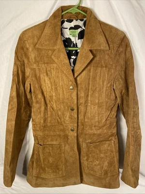 Chaqueta de cuero para mujer John Carlisle Essentials talla S marrón gamuza 100 % cuero Foto 1 de 4