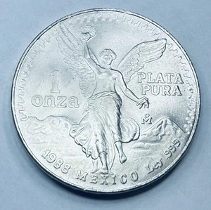 1988 Mexico Libertad 1 Onza .999 Silver Coin ⭐️⭐️GREAT EYE APPEAL - WOW😱⭐️ - Picture 1 of 2