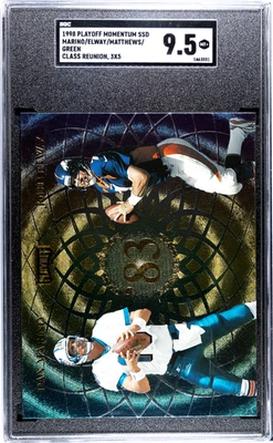1998 Playoff Momentum SSD Marino/Elway/Matthews/Green Class Reunion 3x5 SGC 9.5 - Image 1 of 2