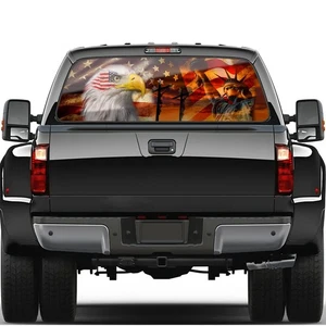 Heckscheibenaufkleber für LKW, Adler Amerikanische Flagge Heckscheibenaufkleber Decals für... - Bild 1 von 6
