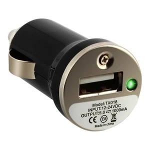 Chargeur voiture Smartphone Allume-cigare Port USB Indicateur LED - Noir - Photo 1 sur 6