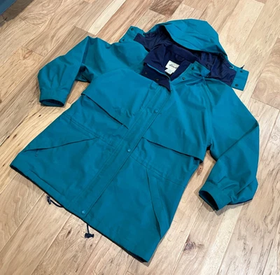 Vintage 90s Eddie Bauer Women’s Gore-Tex Mountain Parka Teal/Navy Gorpcore Large - Image 1 of 4