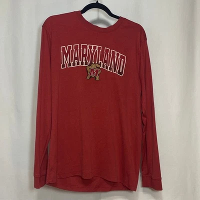 Camiseta Maryland Terrapins Terps Manga Larga Campus Heritage NCAA Para Hombres Grande Roja Foto 1 de 4