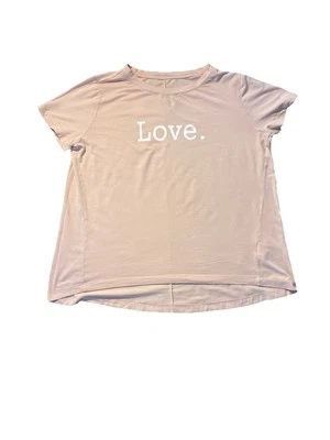 Anybody Womens Love Spell out Print Lounge Cozy Knit Top Dusty Pink SZ L - Image 1 of 4