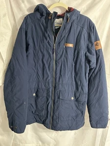Robuster Columbia Parka blau mit trendigem rot kariertem Futter Herren XL kaltes Wetter - Bild 1 von 7