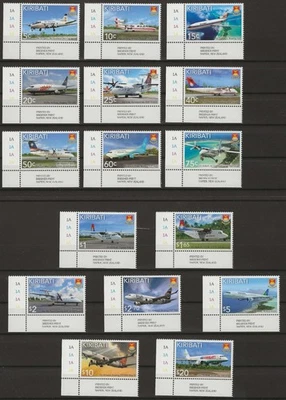 Kiribati 2023 Aviones Comerciales Definitivos Juego Completo de 16 (Esquinas) MNH Foto 1 de 3