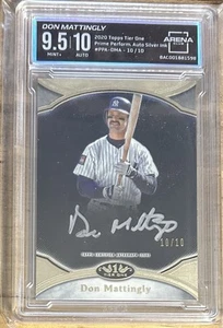 2020 TOPPS TIER ONE DON MATTINGLY PRIME PERFORMERS AUTOGRAFO #/10 AC 9,5 GM MT - Foto 1 di 2