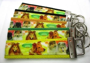 Collie Hund Band auf starkem Gurtband Schlüsselanhänger Armband (Tier) Zick-Zack - Bild 1 von 13