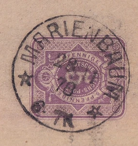 75787) MARIENBAUM Rheinland HUPP-Normstempel 1878 auf Postkarte - Picture 1 of 3