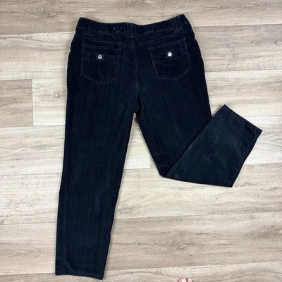 Dressbarn Pants Women's 18 Black Corduroy High Rise Stretch Y2K Grunge 2000s - Image 1 of 4