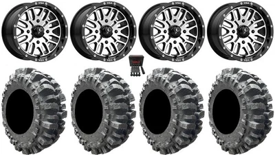 MSA Machined Brute 14" ATV Wheels 30" Bogger Tires Yamaha Grizzly Rhino Foto 1 de 4