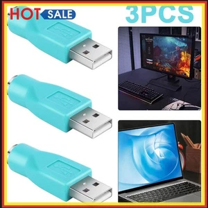 3Pcs PS/2 Femelle vers USB Mâle Adaptateur Convertisseur Connecteur pour Clavier Souris - Photo 1/6