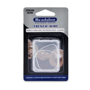 Beadalon French Wire, 0.70 mm / .028 in, .925 Sterling Silver, 12 inches - Picture 1 of 6