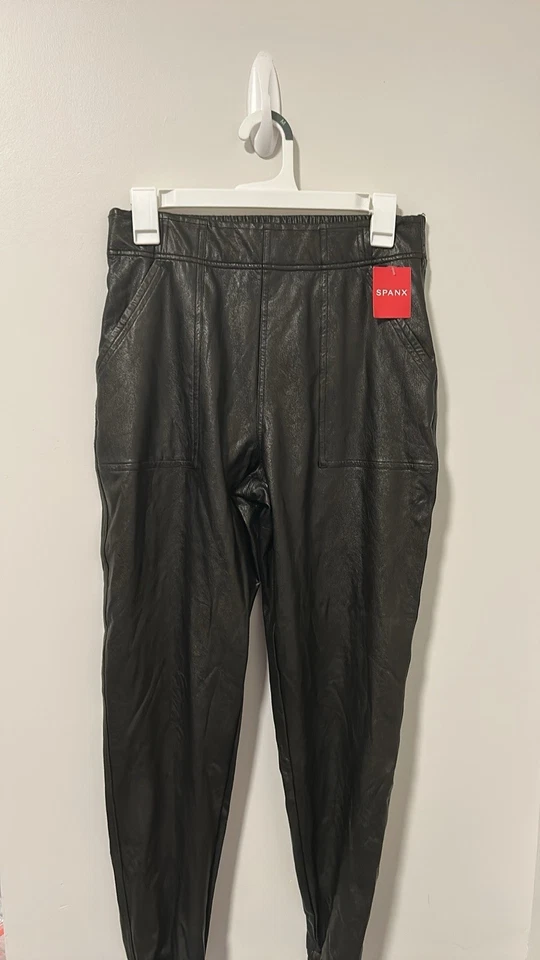 - Spanx Noir Leather Like Jogger Pants - Black 20283R - Size Small