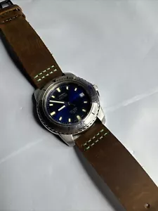 SECTOR ADV5500 WATCH new battery Blue Dial Brown Leather Band 100m Water Resist - Picture 1 of 5