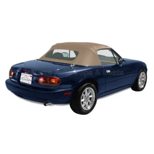 Fits: 1990-05 Miata, Convertible Top, Tan Cloth, Zippered Glass Window - Picture 1 of 9