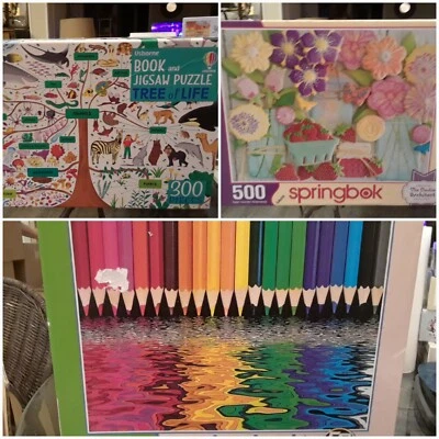 LOT OF 3 USED JIGSAW PUZZLES (1) ~ 300 pc, (2) ~ 500 pc. - Image 1 of 4