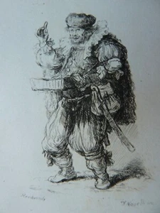 REMBRANDT NOVELLI (1764-1836) PORTRÄT NACH REMBRANDT ORIGINAL GRAVUR NR. 41 - Bild 1 von 8