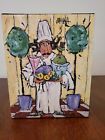 Signed Expressionist Wrapped Canvas Chef Character 