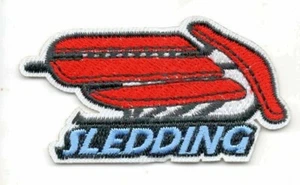 Schlitten Bügelbild Patch Sport Winter Schnee - Bild 1 von 1