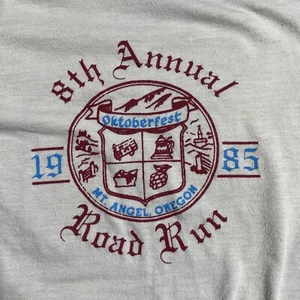 Vintage 1985 Mount Angel Oregon Oktoberfest Road Run T-Shirt Einzelnaht Herren Large - Bild 1 von 5
