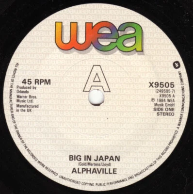 Alphaville - Big In Japan 7", Single, Sol Very Good Plus (VG+) - Image 1 of 2