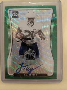 2020 Leaf Metal Draft Green Wave #2/5 J.J. Taylor - Picture 1 of 2