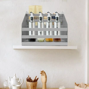Pull Down Cabinet Organizer 2 Tier Pull-Out Cabinet Wall Shelf Spice Dishes Rack - Picture 1 of 20