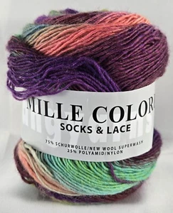 Lang Yarn Mille Colori Socks & Lace 75% New Wool Superwash 25% Nylon 437y (400m) - Picture 1 of 3
