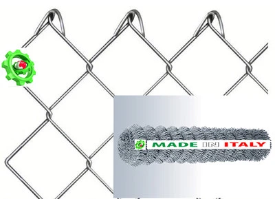 MADE IN ITALY RETE METALLICA ZINCATA PER RECINZIONE MAGLIA SCIOLTA 50X50 H.200 FILO 1.9 MM