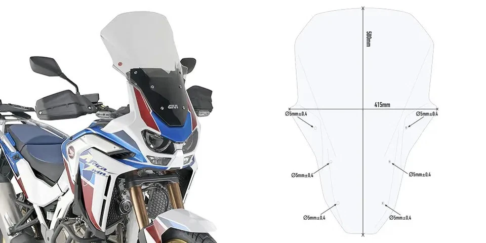 CUPOLINO TRASPARENTE GIVI D1178ST HONDA CRF1100L AFRICA TWIN ADV SPORT(DAL 2020) - Immagine 1 di 1