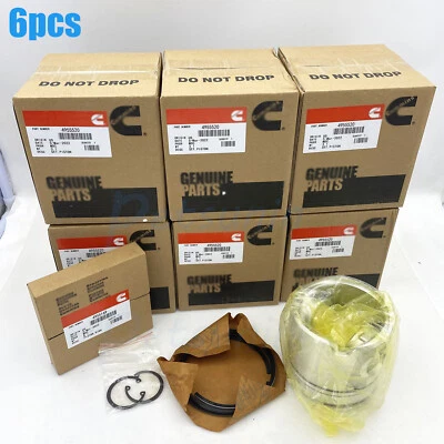 Paquete de 6 anillos de pistón y pistón para Dodge Ram 6.7 Cummins 07-19 4955520 Foto 1 de 4