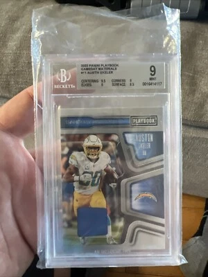 2022 Panini Playbook Austin Ekeler #GM-11 Game Materials Patch Insert - Image 1 of 2