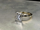 Women Wedding/Engagement Ring Radiant Lab-Created Diamond 14K Yellow Gold Plated
