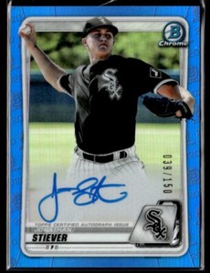 2020 Bowman Chrome Prospect Autographs Blue Refractor Jonathan Stiever 039/150